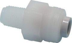 Parker - 1/4" Outside Diam, 1/8 NPTF, Kynar Push-to-Connect Tube Male Connector - 300 Max psi, Tan - Exact Tool & Supply