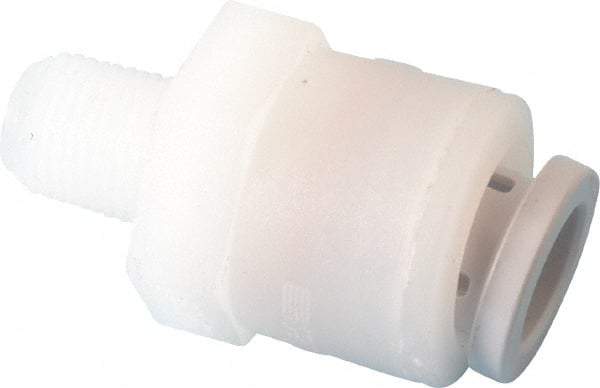 Parker - 3/8" Outside Diam, 1/8 NPTF, Kynar Push-to-Connect Tube Male Connector - 300 Max psi, Tan - Exact Tool & Supply