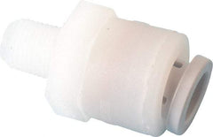 Parker - 3/8" Outside Diam, 1/8 NPTF, Kynar Push-to-Connect Tube Male Connector - 300 Max psi, Tan - Exact Tool & Supply