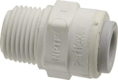 Parker - 3/8" Outside Diam, 3/8 NPTF, Polypropylene Push-to-Connect Tube Male Connector - 150 Max psi, Tan - Exact Tool & Supply