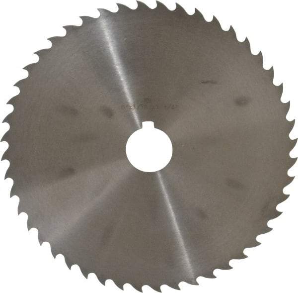 Value Collection - 8" Diam x 3/32" Blade Thickness x 1-1/4" Arbor Hole Diam, 48 Tooth Slitting and Slotting Saw - Arbor Connection, Right Hand, Uncoated, High Speed Steel, Concave Ground, Contains Keyway - Exact Tool & Supply