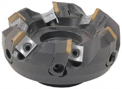 Tungaloy - 3.15" Cut Diam, 1" Arbor Hole, 0.157" Max Depth of Cut, 45° Indexable Chamfer & Angle Face Mill - 6 Inserts, SD..N42Z..N Insert, Right Hand Cut, 6 Flutes, Series TMD - Exact Tool & Supply