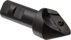 Tungaloy - 30° Lead Angle, 1.575" Max Cut Diam, 1.338" Min Cut Diam, 1" Max Depth of Cut, Indexable Chamfer and Angle End Mill - 1 Insert, XCET Insert Style, 5.119" Overall Length, Straight Shank, 30° Included Angle - Exact Tool & Supply