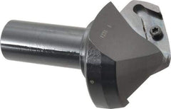 Tungaloy - 60° Lead Angle, 2.834" Max Cut Diam, 2.204" Min Cut Diam, 0.571" Max Depth of Cut, Indexable Chamfer and Angle End Mill - 2 Inserts, XCET Insert Style, 5.119" Overall Length, Straight Shank, 60° Included Angle - Exact Tool & Supply