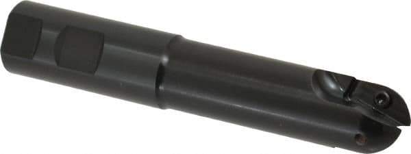 Tungaloy - 1" Cut Diam, 0.827" Max Depth of Cut, 1" Shank Diam, 5.53" OAL, Indexable Ball Nose End Mill - 3-1/4" Head Length, Straight Shank, EBP Toolholder, ZPET 100 Insert - Exact Tool & Supply
