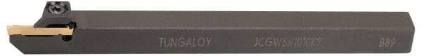 Tungaloy - JCGWS, Right Hand Cut, 0.787" Max Workpc Diam, JCGN 200F Insert, Indexable Cutoff Toolholder - 10mm Max Depth of Cut, 0.472" Shank Width, 0.472" Shank Height, 4.92" OAL - Exact Tool & Supply
