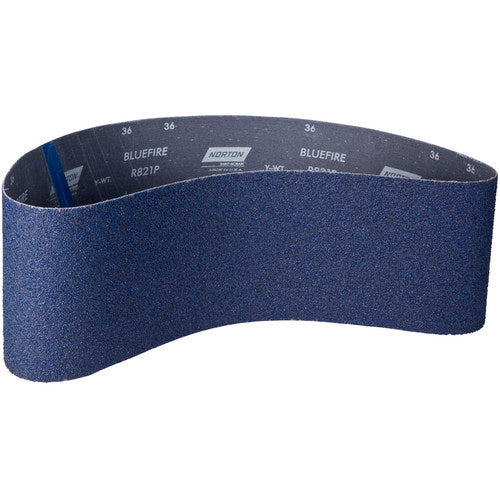 6 × 48″ BlueFire Cloth Narrow Benchstand Belt 36 Grit R821P Zirconia Alumina - Exact Tool & Supply