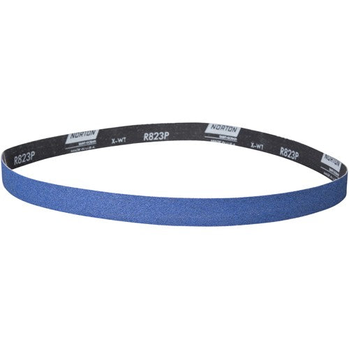‎1-1/2″ × 60″ NorZon Plus R823 Narrow Belt 220 Grit Zirconia Alumina - Exact Tool & Supply