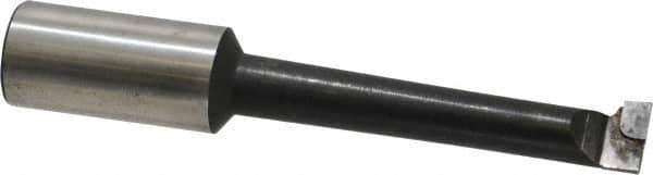 Made in USA - 11/16" Min Bore Diam, 3-3/4" Max Bore Depth, 1 Shank Diam, Boring Bar - Right Hand Cut, Carbide-Tipped, Bright Finish - Exact Tool & Supply