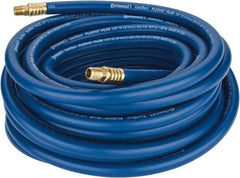 Continental ContiTech - 3/8" ID x 0.66" OD 50' Long Multipurpose Air Hose - MNPT x MNPT Ends, 300 Working psi, -10 to 158°F, 1/4" Fitting, Blue - Exact Tool & Supply