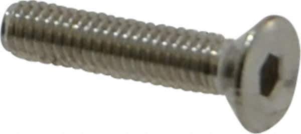 Value Collection - M2.5x0.45 Metric Coarse Hex Socket Drive, 90° Flat Screw - Grade 18-8 & Austenitic A2 Stainless Steel, Fully Threaded, 12mm OAL - Exact Tool & Supply