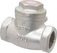 Sharpe Valves - 1" Stainless Steel Check Valve - FNPT x FNPT, 200 WOG - Exact Tool & Supply