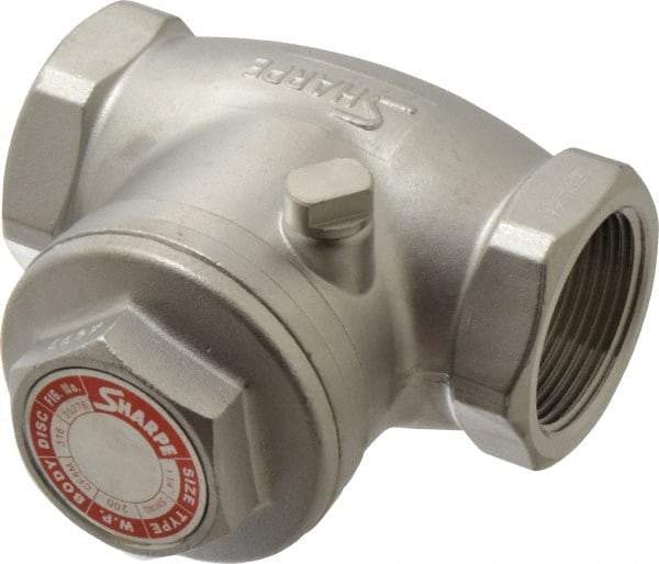 Sharpe Valves - 1-1/4" Stainless Steel Check Valve - FNPT x FNPT, 200 WOG - Exact Tool & Supply
