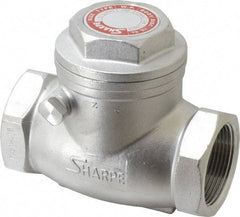 Sharpe Valves - 1-1/2" Stainless Steel Check Valve - FNPT x FNPT, 200 WOG - Exact Tool & Supply
