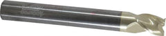 Accupro - 1/2", 5/8" LOC, 1/2" Shank Diam, 4" OAL, 3 Flute, Solid Carbide Square End Mill - Single End, ZrN Finish, Spiral Flute, 37° Helix, Centercutting, Right Hand Cut, Right Hand Flute - Exact Tool & Supply