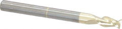 Accupro - 3/16", 3/8" LOC, 3/16" Shank Diam, 2" OAL, 2 Flute, Solid Carbide Square End Mill - Single End, ZrN Finish, Spiral Flute, 45° Helix, Centercutting, Right Hand Cut, Right Hand Flute - Exact Tool & Supply