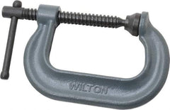 Wilton - Regular-Duty 3" Max Opening, 2-1/2" Throat Depth, Forged Steel Standard C-Clamp - 3,500 Lb Capacity, 0" Min Opening, Deep Throat - Exact Tool & Supply