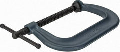 Wilton - Regular-Duty 6-1/16" Max Opening, 4-1/8" Throat Depth, Forged Steel Standard C-Clamp - 6,600 Lb Capacity, 0" Min Opening, Deep Throat - Exact Tool & Supply