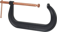Wilton - Regular-Duty 12-1/4" Max Opening, 6-5/16" Throat Depth, Forged Steel Standard C-Clamp - 9,300 Lb Capacity, 2" Min Opening, Deep Throat - Exact Tool & Supply