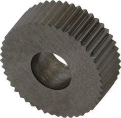 Made in USA - 1/2" Diam, 90° Tooth Angle, 30 TPI, Standard (Shape), Form Type High Speed Steel Straight Knurl Wheel - 3/16" Face Width, 3/16" Hole, Circular Pitch, Bright Finish, Series EP - Exact Tool & Supply