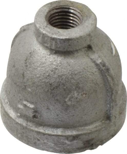 Made in USA - Class 150, 1 x 1/4" Galvanized Pipe Reducing Coupling - Threaded, Malleable Iron - Exact Tool & Supply