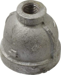 Made in USA - Class 150, 1 x 1/4" Galvanized Pipe Reducing Coupling - Threaded, Malleable Iron - Exact Tool & Supply
