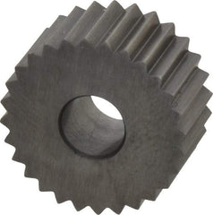 Made in USA - 3/4" Diam, 90° Tooth Angle, 12 TPI, Standard (Shape), Form Type High Speed Steel Straight Knurl Wheel - 3/8" Face Width, 1/4" Hole, Circular Pitch, Bright Finish, Series KP - Exact Tool & Supply