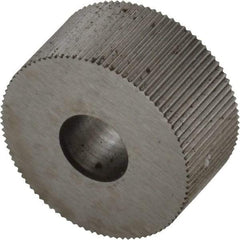 Made in USA - 3/4" Diam, 90° Tooth Angle, 40 TPI, Standard (Shape), Form Type High Speed Steel Straight Knurl Wheel - 3/8" Face Width, 1/4" Hole, Circular Pitch, Bright Finish, Series KP - Exact Tool & Supply
