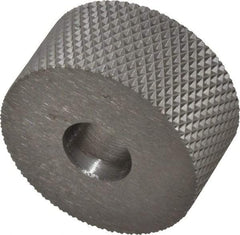 Made in USA - 3/4" Diam, 90° Tooth Angle, 30 TPI, Standard (Shape), Form Type High Speed Steel Female Diamond Knurl Wheel - 3/8" Face Width, 1/4" Hole, Circular Pitch, 30° Helix, Bright Finish, Series KP - Exact Tool & Supply