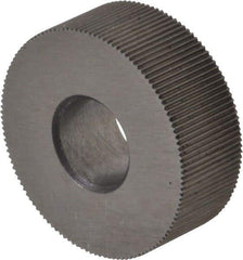 Made in USA - 1/2" Diam, 70° Tooth Angle, 80 TPI, Standard (Shape), Form Type Cobalt Straight Knurl Wheel - 3/16" Face Width, 3/16" Hole, Circular Pitch, Bright Finish, Series EP - Exact Tool & Supply