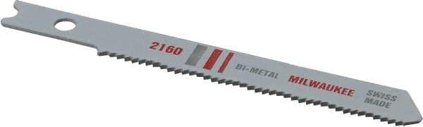 Milwaukee Tool - 2-3/4" Long, 24 Teeth per Inch, Bi-Metal Jig Saw Blade - Toothed Edge, 0.2813" Wide x 0.047" Thick, U-Shank - Exact Tool & Supply