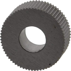 Made in USA - 5/8" Diam, 90° Tooth Angle, 35 TPI, Standard (Shape), Form Type Cobalt Straight Knurl Wheel - 1/4" Face Width, 1/4" Hole, Circular Pitch, Bright Finish, Series GK - Exact Tool & Supply