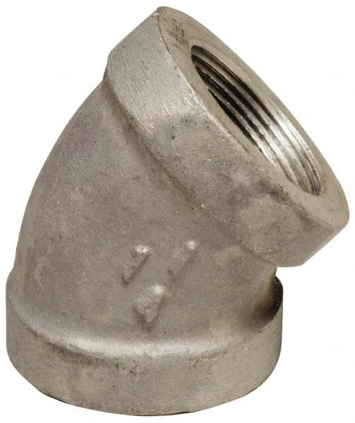 Latrobe Foundry - 3/8" Aluminum Pipe 45° Elbow - 150 psi, F End Connection, Grade 356-F - Exact Tool & Supply