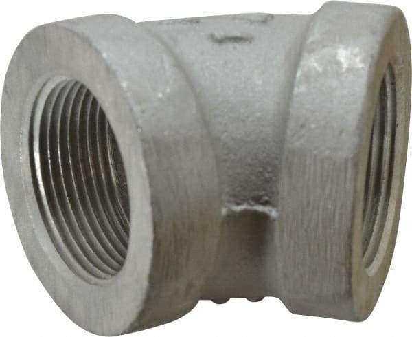 Latrobe Foundry - 1-1/4" Aluminum Pipe 45° Elbow - 150 psi, F End Connection, Grade 356-F - Exact Tool & Supply