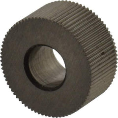 Made in USA - 5/16" Diam, 70° Tooth Angle, 80 TPI, Standard (Shape), Form Type High Speed Steel Straight Knurl Wheel - 5/32" Face Width, 1/8" Hole, Circular Pitch, Bright Finish, Series BP - Exact Tool & Supply