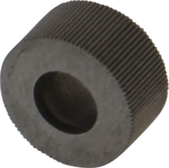 Made in USA - 5/16" Diam, 70° Tooth Angle, 100 TPI, Standard (Shape), Form Type High Speed Steel Straight Knurl Wheel - 5/32" Face Width, 1/8" Hole, Circular Pitch, Bright Finish, Series BP - Exact Tool & Supply
