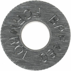 Made in USA - 5/16" Diam, 70° Tooth Angle, 80 TPI, Standard (Shape), Form Type High Speed Steel Female Diamond Knurl Wheel - 5/32" Face Width, 1/8" Hole, Circular Pitch, 30° Helix, Bright Finish, Series BP - Exact Tool & Supply
