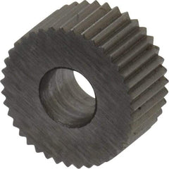 Made in USA - 5/16" Diam, 70° Tooth Angle, 40 TPI, Standard (Shape), Form Type Cobalt Straight Knurl Wheel - 5/32" Face Width, 1/8" Hole, Circular Pitch, Bright Finish, Series BP - Exact Tool & Supply