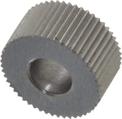 Made in USA - 5/16" Diam, 80° Tooth Angle, Standard (Shape), Form Type Cobalt Straight Knurl Wheel - 5/32" Face Width, 1/8" Hole, 160 Diametral Pitch, Bright Finish, Series BP - Exact Tool & Supply