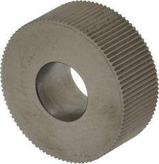 Made in USA - 1-1/4" Diam, 90° Tooth Angle, 25 TPI, Standard (Shape), Form Type High Speed Steel Straight Knurl Wheel - 1/2" Face Width, 1/2" Hole, Circular Pitch, Bright Finish, Series PH - Exact Tool & Supply