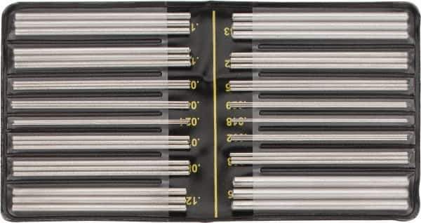 TESA Brown & Sharpe - 48 to 3 TPI, 0.5 to 6mm Pitch, Thread Pitch Diameter Measuring Wire - 48 Pieces - Exact Tool & Supply