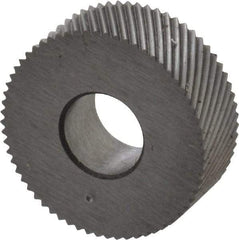 Made in USA - 1/2" Diam, 80° Tooth Angle, Standard (Shape), Form Type Cobalt Left-Hand Diagonal Knurl Wheel - 3/16" Face Width, 3/16" Hole, 128 Diametral Pitch, 30° Helix, Bright Finish, Series EP - Exact Tool & Supply