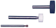 Grier Abrasives - 1/4" Head Diam x 1/4" Thickness, W160, Cylinder End, Aluminum Oxide Mounted Point - Red, Medium Grade, 80 Grit, 30,000 RPM - Exact Tool & Supply