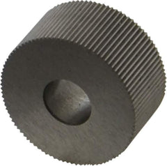 Made in USA - 3/4" Diam, 80° Tooth Angle, Standard (Shape), Form Type Cobalt Straight Knurl Wheel - 3/8" Face Width, 1/4" Hole, 128 Diametral Pitch, Bright Finish, Series KP - Exact Tool & Supply