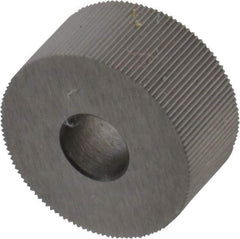 Made in USA - 3/4" Diam, 80° Tooth Angle, Standard (Shape), Form Type Cobalt Straight Knurl Wheel - 3/8" Face Width, 1/4" Hole, 160 Diametral Pitch, Bright Finish, Series KP - Exact Tool & Supply