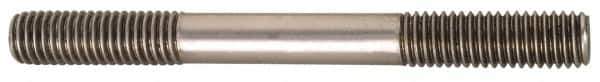 Gibraltar - 1-8 10" OAL Equal Double Threaded Stud - Alloy Steel, Black Oxide Finish, 2-1/2" Equal Thread Length - Exact Tool & Supply