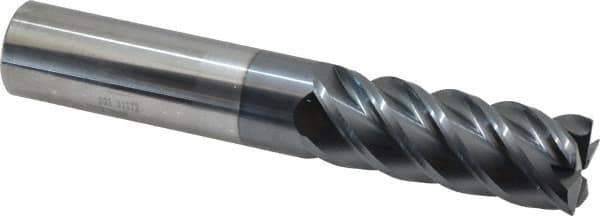 SGS - 1", 5 Flute, Single End, Solid Carbide, 0.03" Corner Radius End Mill - 6" OAL, 45° Helix, Right Hand Flute, 2-5/8" LOC, Right Hand Cut - Exact Tool & Supply
