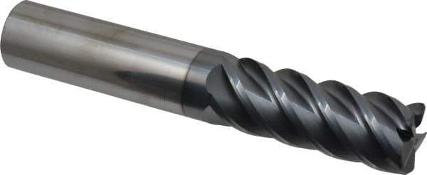 SGS - 1", 5 Flute, Single End, Solid Carbide, 0.06" Corner Radius End Mill - 6" OAL, 45° Helix, Right Hand Flute, 2-5/8" LOC, Right Hand Cut - Exact Tool & Supply