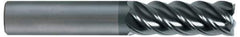 SGS - 3/4", 1" LOC, 3/4" Shank Diam, 3" OAL, 5 Flute, Solid Carbide Square End Mill - Single End, AlTiN Finish, Spiral Flute, 45° Helix, Right Hand Cut, Right Hand Flute, Series 55 - Exact Tool & Supply