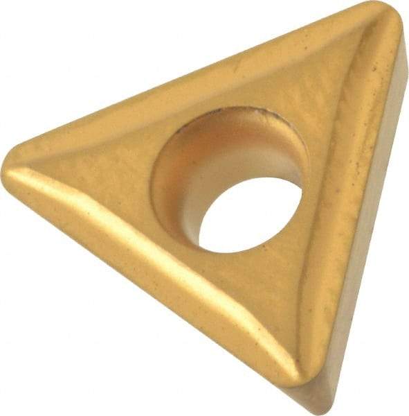 Value Collection - TPMT21.52 KC Grade TCN55 Carbide Turning Insert - TiN Finish, 60° Triangle, 1/4" Inscr Circle, 3/32" Thick, 1/32" Corner Radius - Exact Tool & Supply